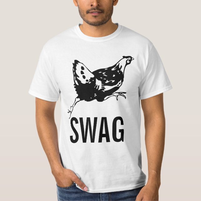 T-shirt Funny Running Chicken swag (Devant)