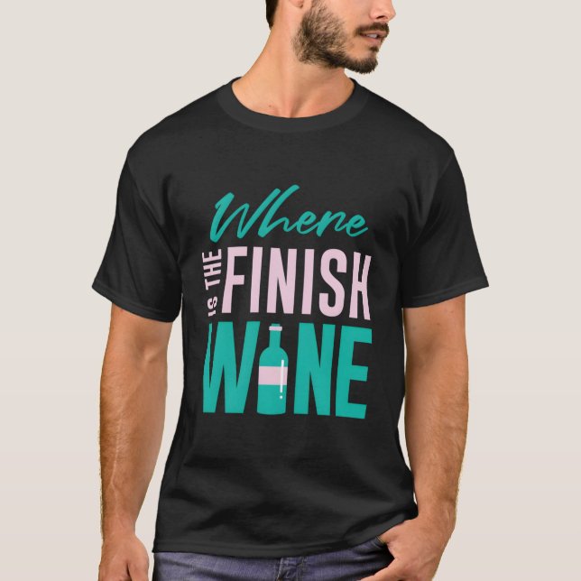 T-shirt Funny Running Où Est Le Vin Finlandais (Devant)