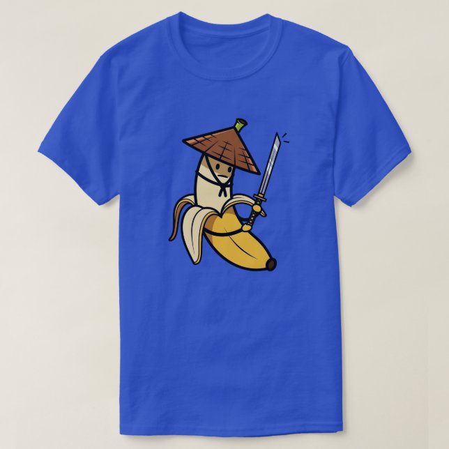 T-shirt Funny Samurai Banana Ronin Cartoon Illustration (Design devant)
