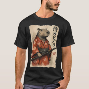 T-shirt Funny Samurai Capybara Art Japonais Vintage