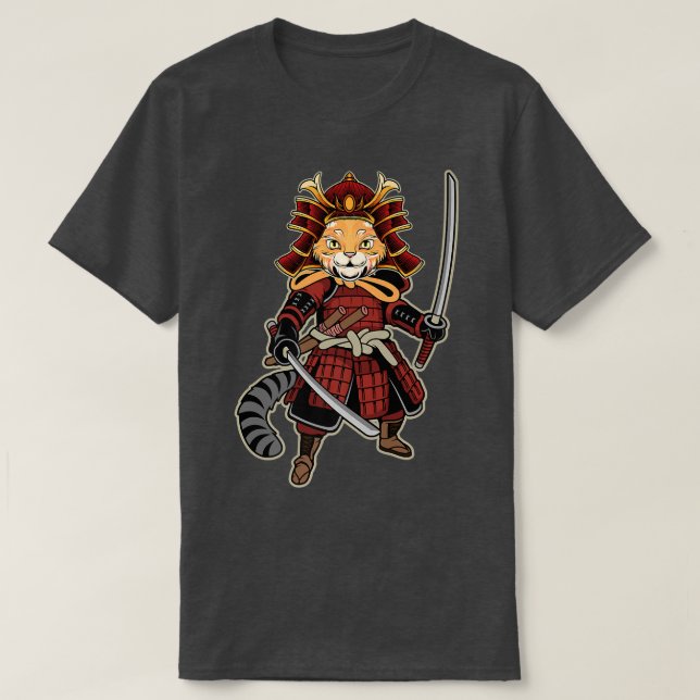 T-shirt Funny Samurai Cat Japanese Kitten Cats  (Design devant)