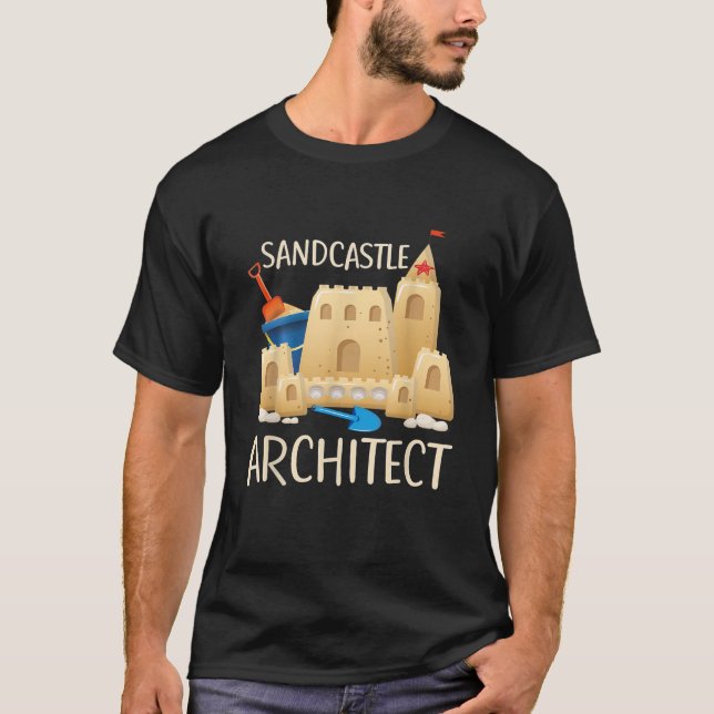 T-shirt Funny Sand Castle Architect Beach Toys Summer Vaca (Devant)