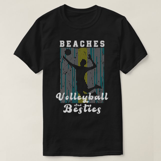 T-shirt Funny Sand Volleyball Plages Volleyball et Besti (Design devant)