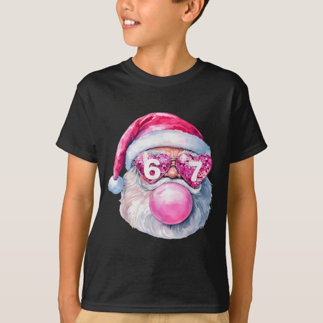 T-shirt Funny Santa 67 Bubblegum Nk Christmas Six Seven Me (Devant)