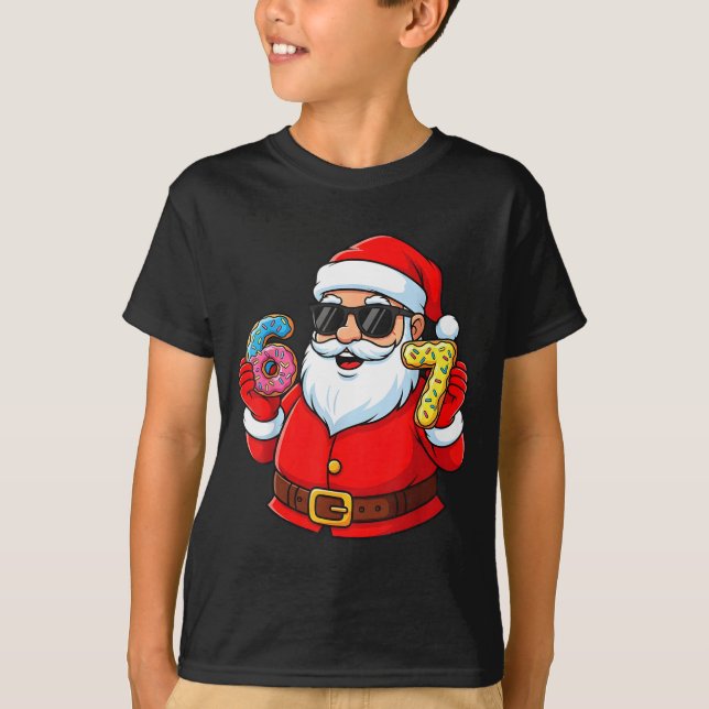 T-shirt Funny Santa 67 Ice Cream Drip Christmas Xmas Boys  (Devant)