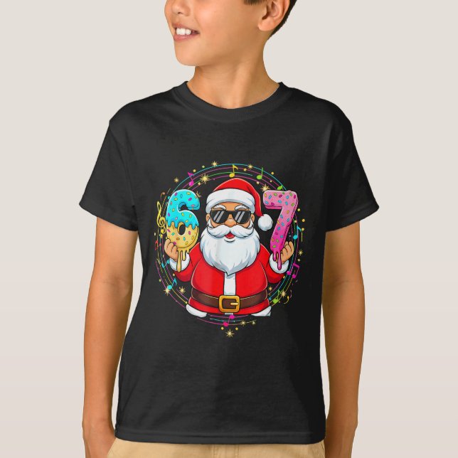 T-shirt Funny Santa 67 Ice Cream Drip Christmas Xmas Teens (Devant)