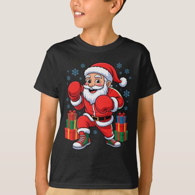 T-shirt Funny Santa Boxing Lover Boxer Holiday Christmas X (Devant)