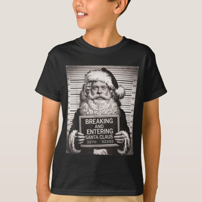 T-shirt Funny Santa Claus Mugshot Christmas – Santa Xmas  (Devant)