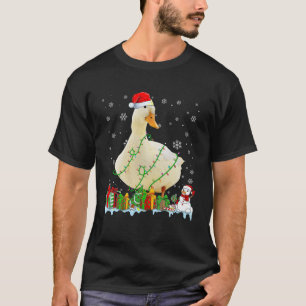 T-shirt Funny Santa Hat Canard de Noël Lumières Animaux Ai