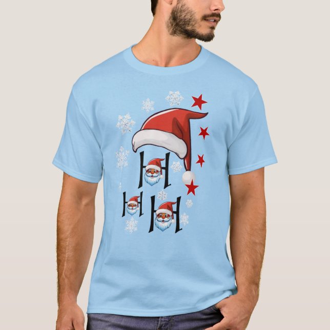 T-shirt Funny Santa Hat Ho Ho Ho Christmas 2026 Graphic (Devant)