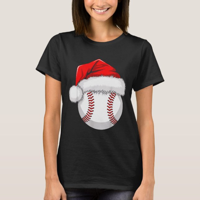 T-shirt Funny Santa Hat Xmas Srt Lover Christmas Baseball  (Devant)