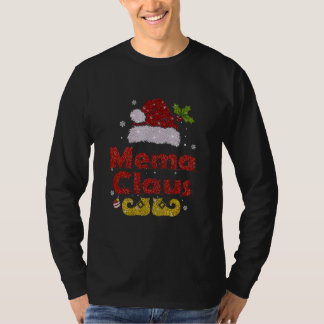 T-shirt Funny Santa Mema Claus Christmas Matching Family 