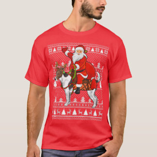 T-shirt Funny Santa Riding Jack Russell Terrier Dog