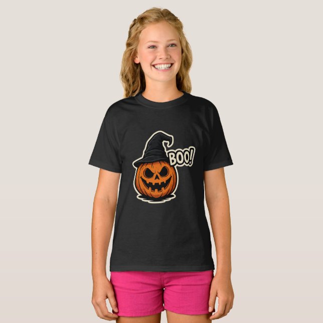 T-shirt  Funny & Scary Halloween Sticker  (Devant entier)