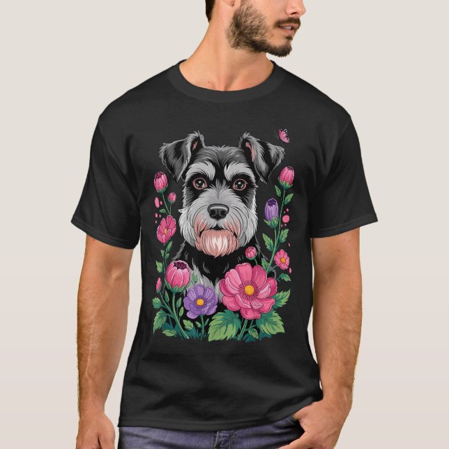 T-shirt Funny Schnauzer Art For Women Schnauzer Dog Lover  (Devant)