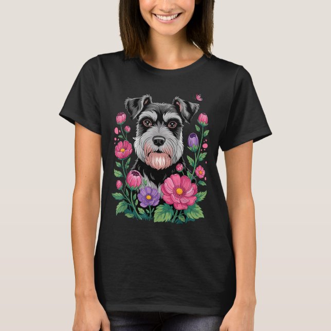 T-shirt Funny Schnauzer Art For Women Schnauzer Dog Lover  (Devant)