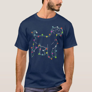 T-shirt Funny Schnauzer Dog Tree Christmas Lights Xmas Paj
