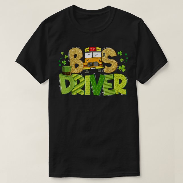T-shirt Funny School Bus Driver Happy St Patrick's Day Mat (Design devant)
