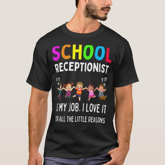 T-shirt Funny School Receptionist Secrétaire Admin Retour  (Devant)
