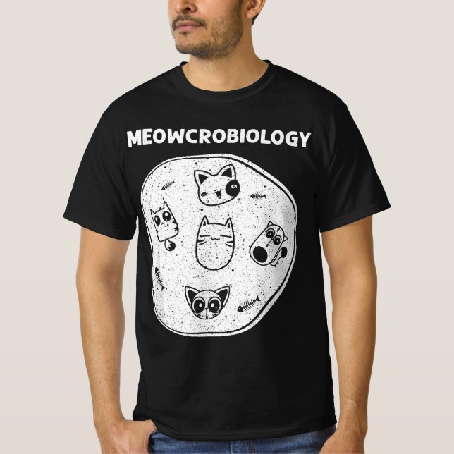 T-shirt Funny Science Cat For Men Women Meow Microbiologis (Devant)