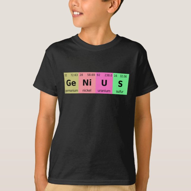 T-shirt Funny Science Genius Tableau périodique des élémen (Devant)