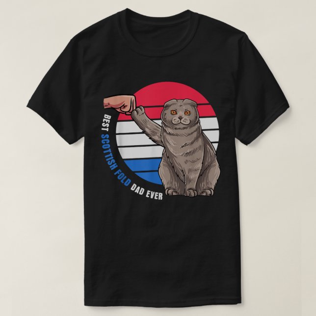 T-shirt Funny Scottish Fold Chat Propriétaire Best Scottis (Design devant)