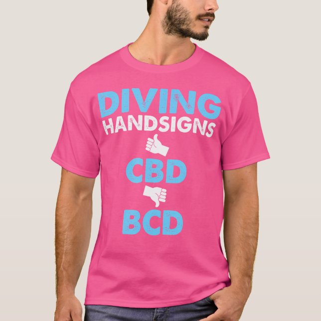 T-shirt Funny Scuba Divier Cbd Bcd Handsignes De Plongée S (Devant)