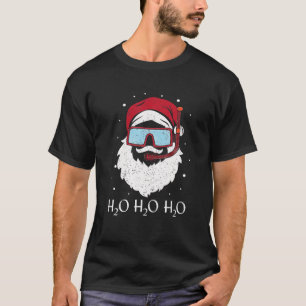 T-shirt Funny Scuba Santa Claus Diving H2O H2O H2O Pun Men