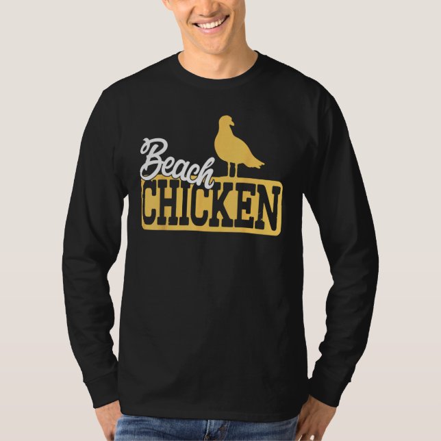 T-shirt Funny Seagull Beach Chicken (Devant)