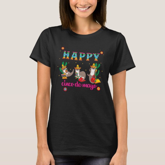 T-shirt Funny Seal Cinco de Mayo Shirt Let's Fiesta Mexica (Devant)