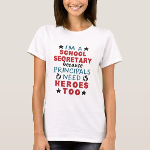 T-shirt Funny Secrétaire d'école Héros appréciation