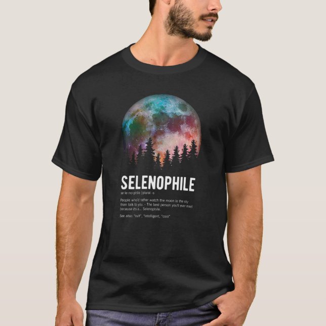 T-shirt Funny Selenophile Définition Cool Pleine lune mala (Devant)