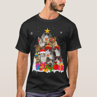 T-shirt Funny Selkirk Rex Christmas Tree Animaux Amoureux 