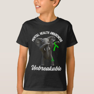 T-shirt Funny Sensibilisation à la santé mentale Eléphant 