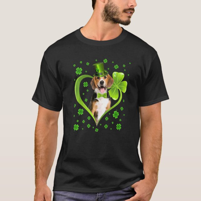 T-shirt Funny Shamrock chiot Beagle Chien St Patrick Jour  (Devant)