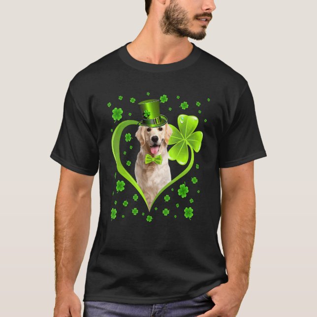 T-shirt Funny Shamrock chiot Labrador Chien St Patrick's D (Devant)