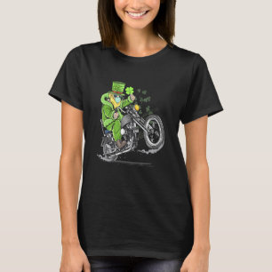 T-shirt Funny Shamrock Leprechaun Casquette Moto St Patron