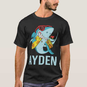 T-shirt Funny Shark - Ayden Name