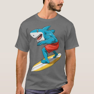 T-shirt Funny Shark Birthday Summer Surfer Anniversaire Su