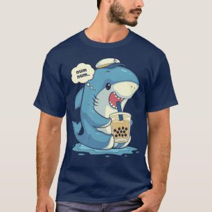 T-shirt Funny Shark Boba Tea Bubble Tea Anime Shark Pullov