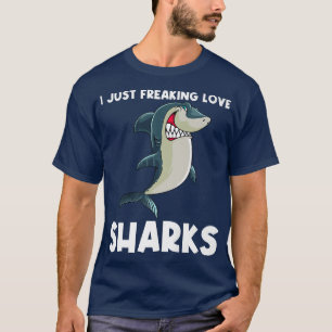 T-shirt Funny Shark Design For Men Women White Shark Lover