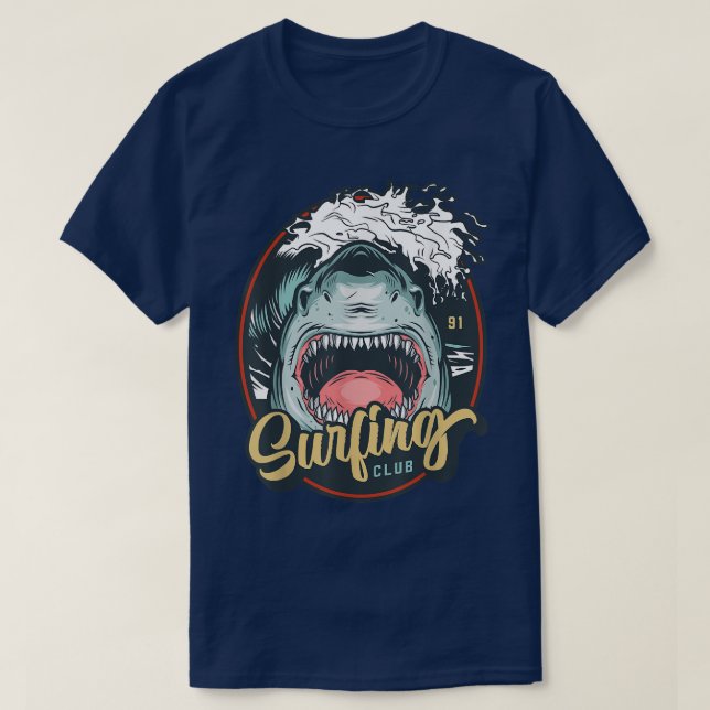 T-shirt Funny Shark Keep Surfing DummiesWake Surf Répéter  (Design devant)