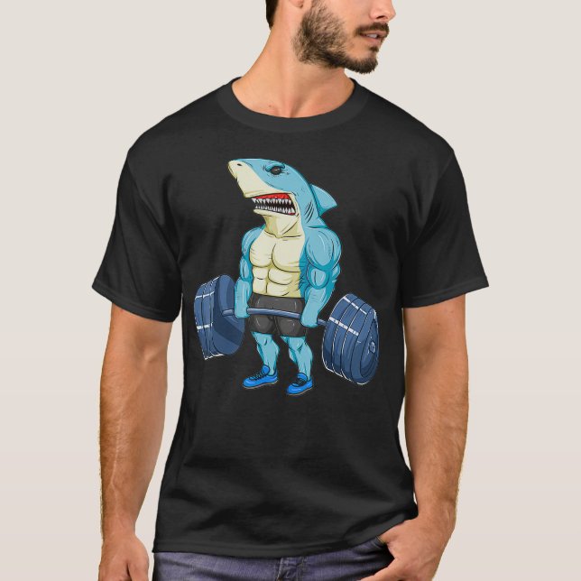 T-shirt Funny Shark Poids Bodybuilder Muscle Fitne (Devant)