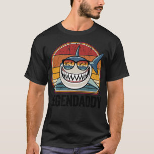 T-shirt Funny Shark Tee Retro Legendaddy Papa Cadeaux Vint