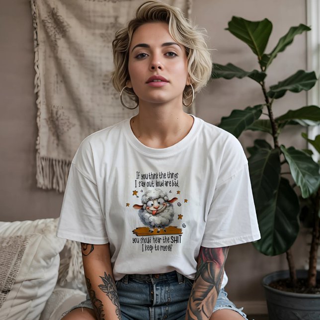 T-shirt Funny Sheep Sarcasm (Créateur téléchargé)