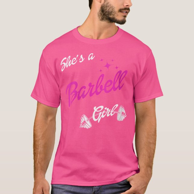 T-shirt Funny She'S A Barbell Girl (Devant)