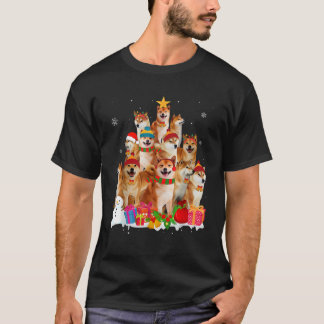 T-shirt Funny Shiba Inu Christmas Tree Pet Dog Lover Gift 