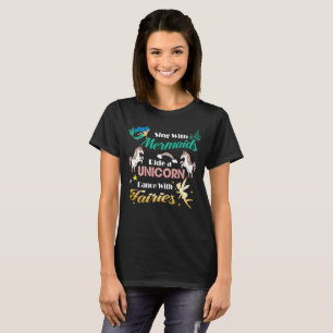 T-shirt Funny Shirt Chant Vs Mermaids Ride Une Danse Unico