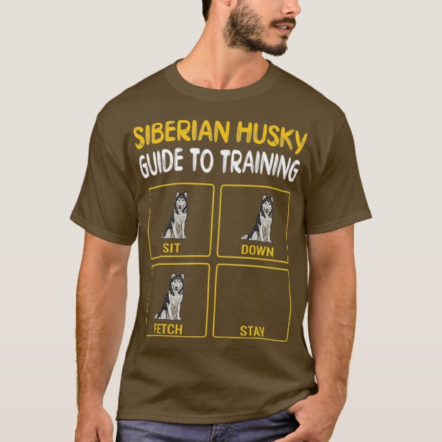 T-shirt Funny Siberian Husky Guide pour l'entraînement des (Devant)