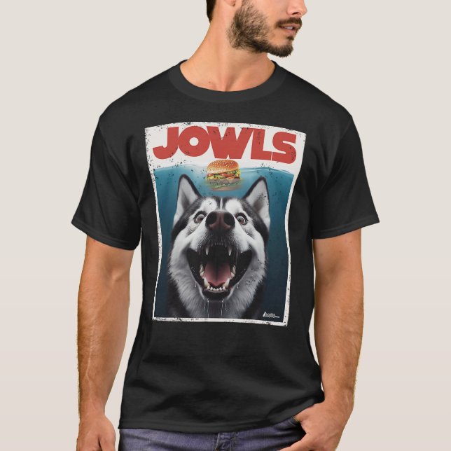 T-shirt Funny Siberian Husky Jowls, Sled Dog Mom Top Alask (Devant)